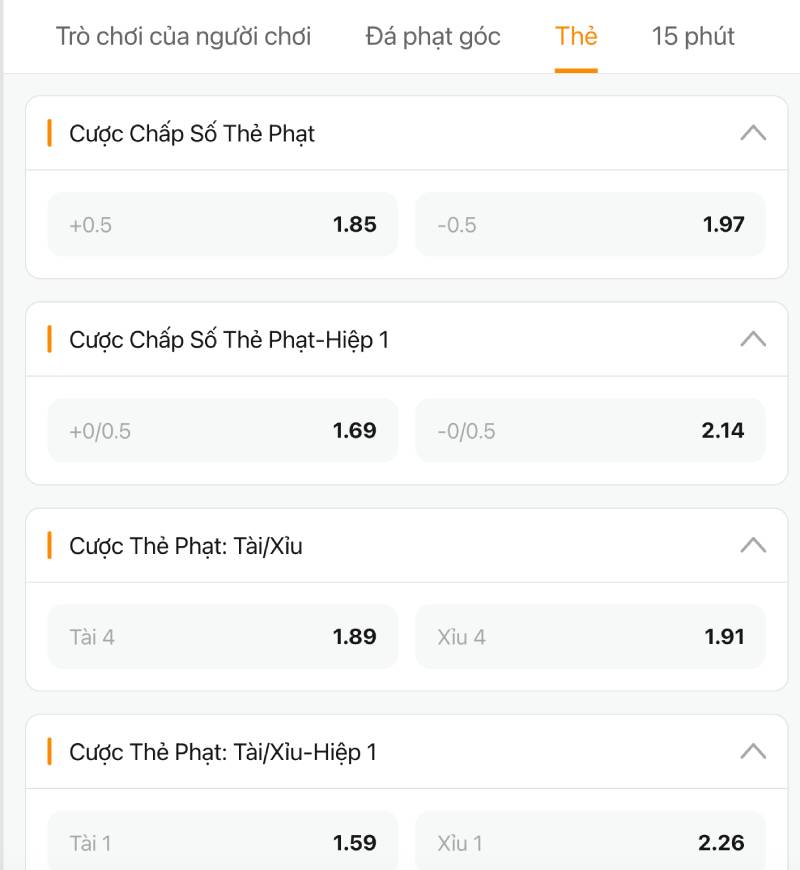 Kèo tài xỉu thẻ vàng thẻ đỏ tính sao khi áp vào cược thật